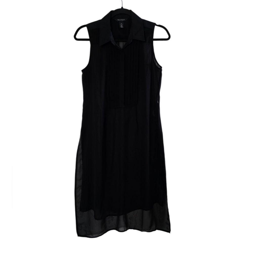 White House Black Market Black Sleeveless Sheath Dress Shirt Size XS